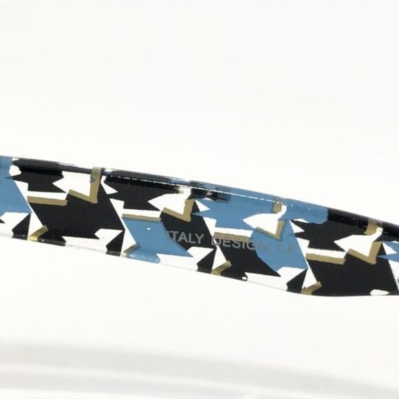 Clear Blue Black Gold Sunglasses 80s Look UV400 Nw - Picture 3 of 5